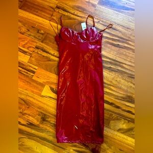 Fashion Nova Rita Hayworth PU Midi Dress